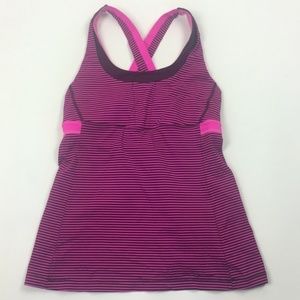 {Lululemon} Pink & Purple Striped Tank Top